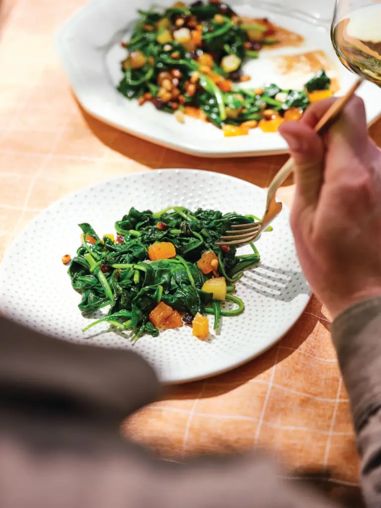 Espinacas â Jaleo's Catalan-style spinach â is served in a...