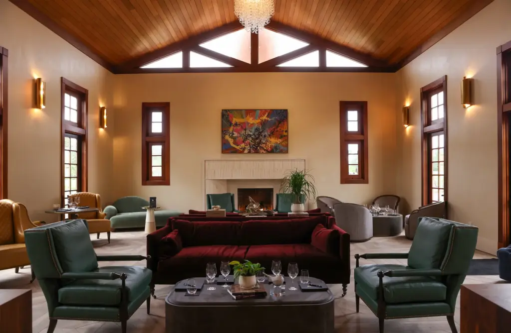The new tasting room at Clos Pegase Winery near Calistoga...