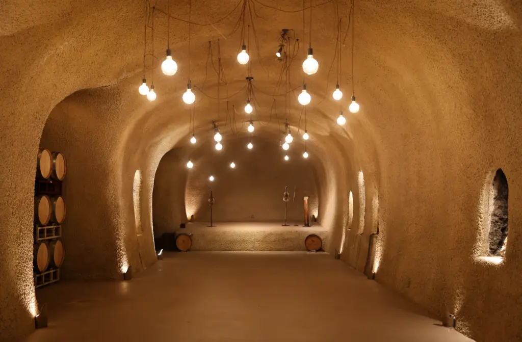 The Cave Theater inside the wine cave at Clos Pegase...