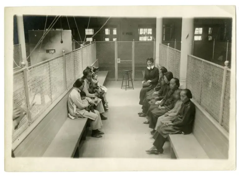 Chinese women and children under 12 were held together at...