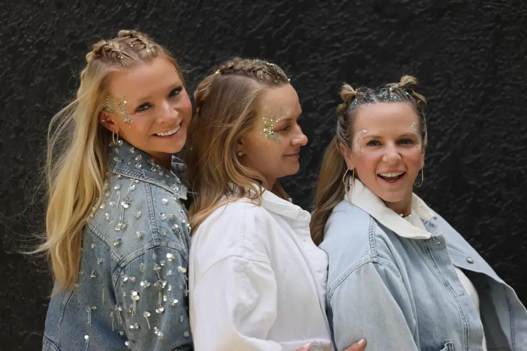 (From left) Sorority sisters Katie Schortman, Lindsay Bauer and Katlin...