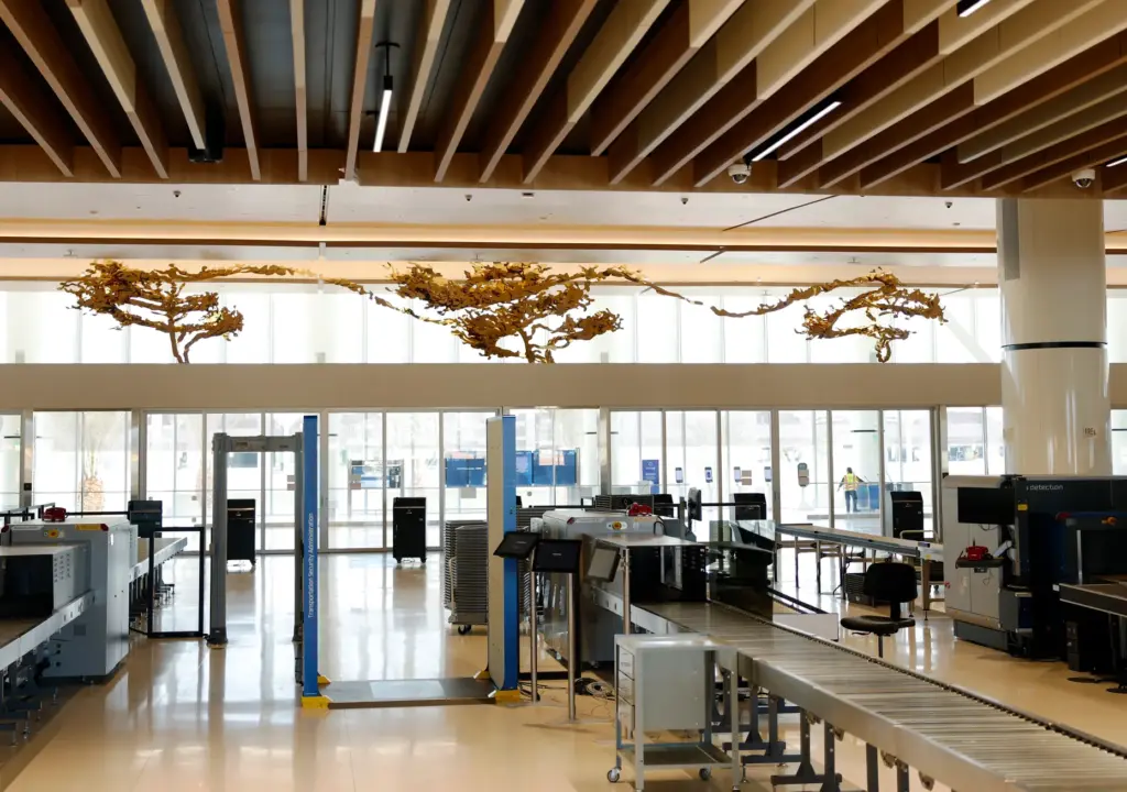 The TSA area at the new Terminal 1 at the...