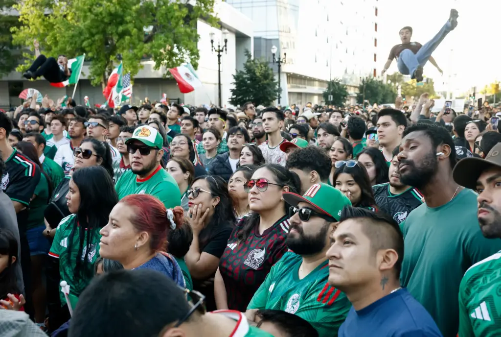 Mexico soccer fans watch Mexico versus Czechia in the second...