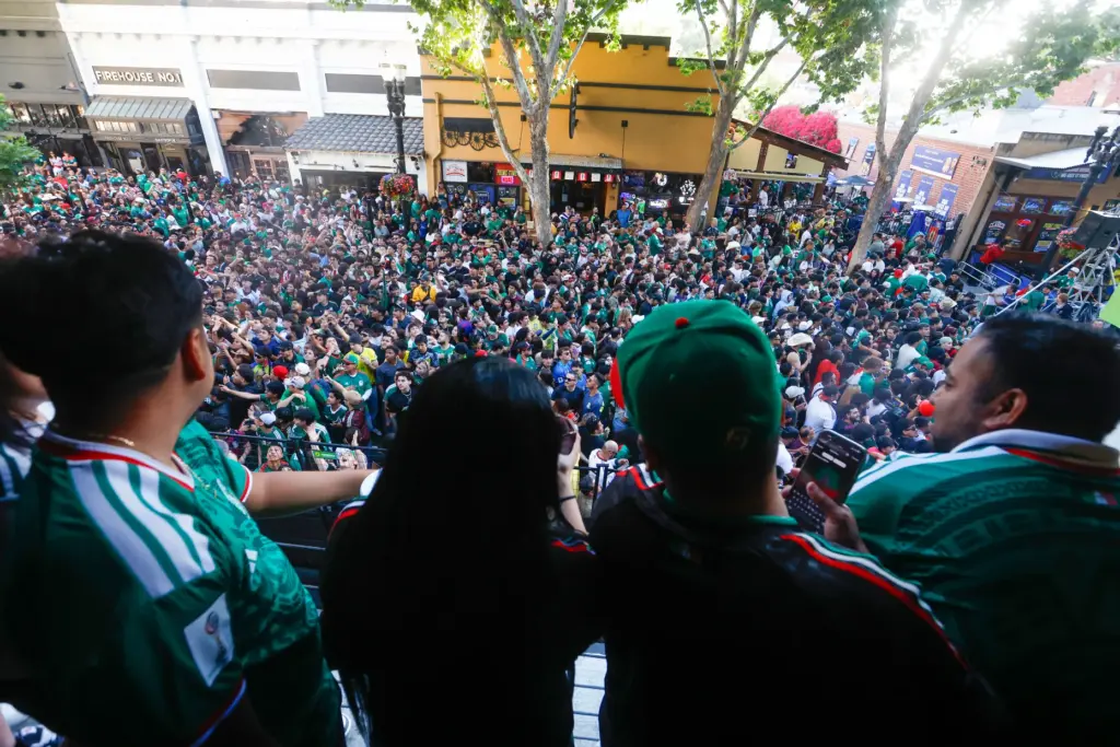 Mexico soccer fans watch Mexico versus Czechia in the second...