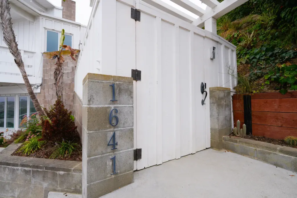 The entrance to 1641 Crespo Drive, on the market for...