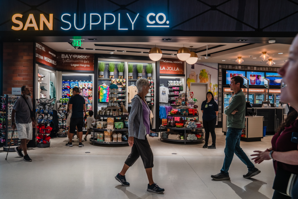 People take a sneak peek at Terminal 1 on the...