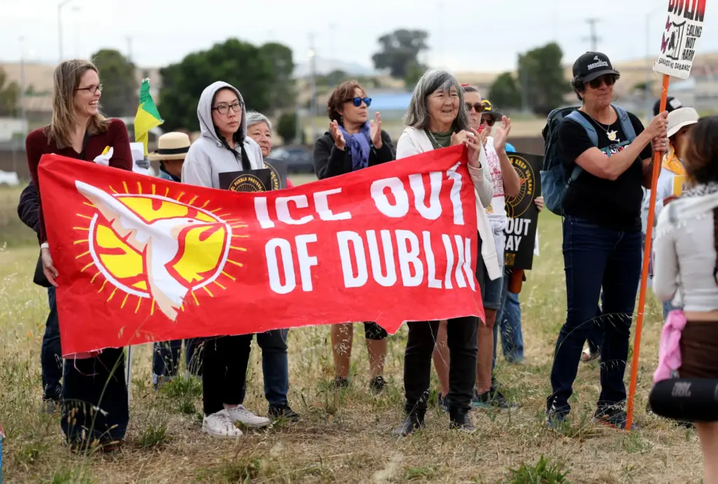 People take part in the âCaminata for Immigrant Rightsâ rally...