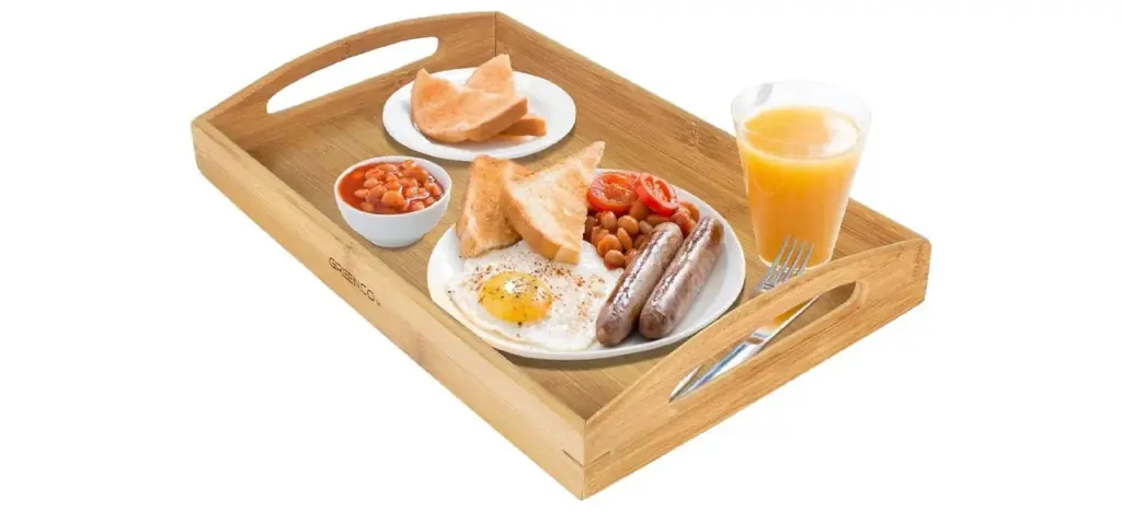 Greenco Rectangle Bamboo Tray