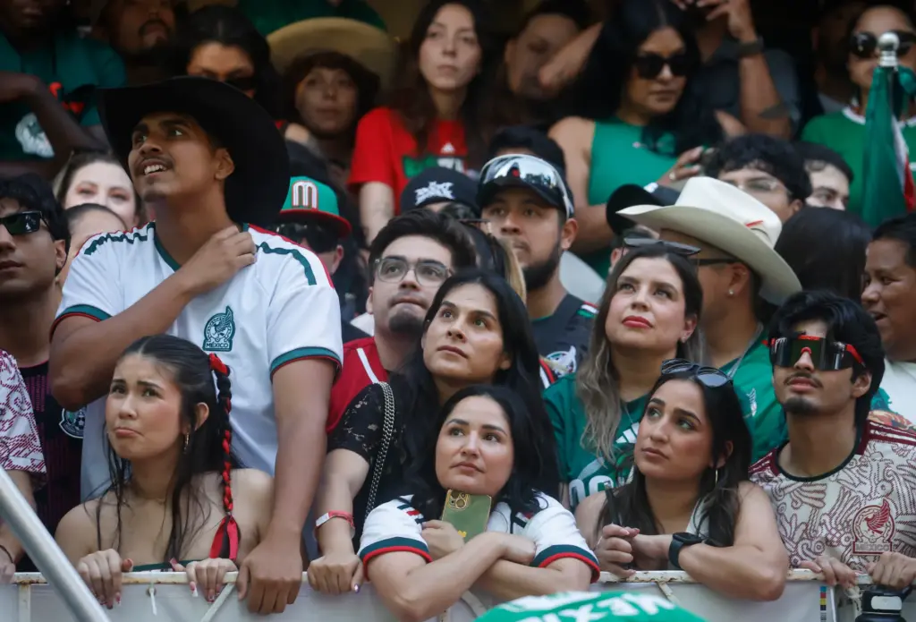 Mexico fans watch the Mexico versus the Korea Republic FIFA...