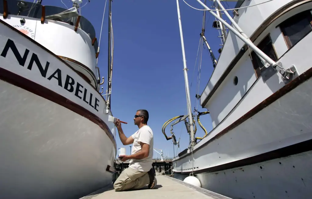 Deckhand Jose Barilla readies the fishing vessel Annabelle on at...