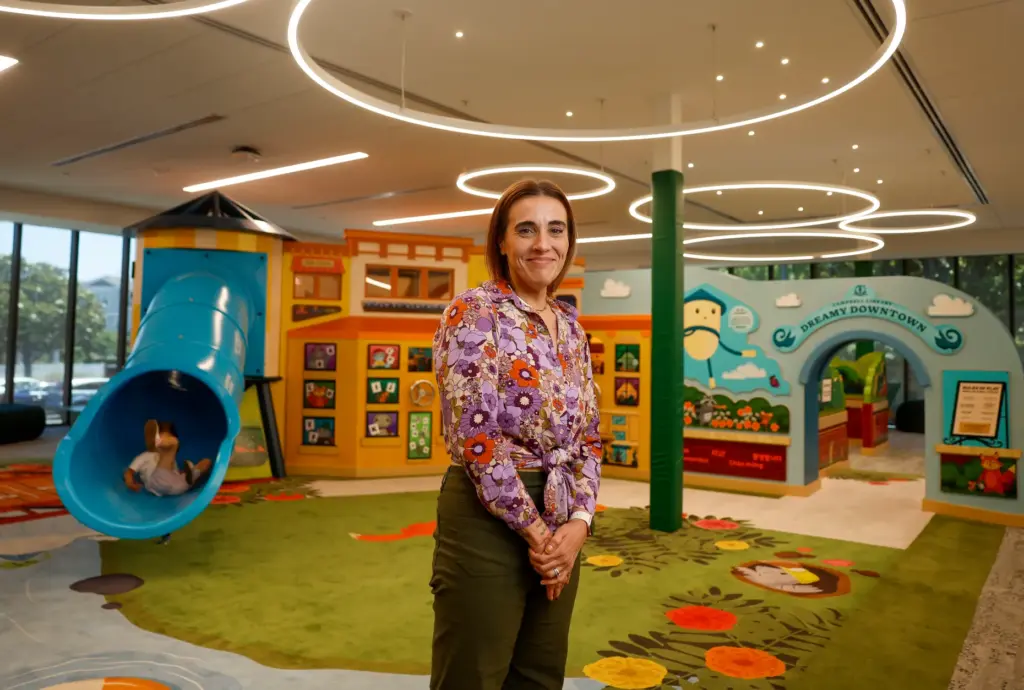 Nichole King, the Campbell Community Librarian, poses for a photograph...