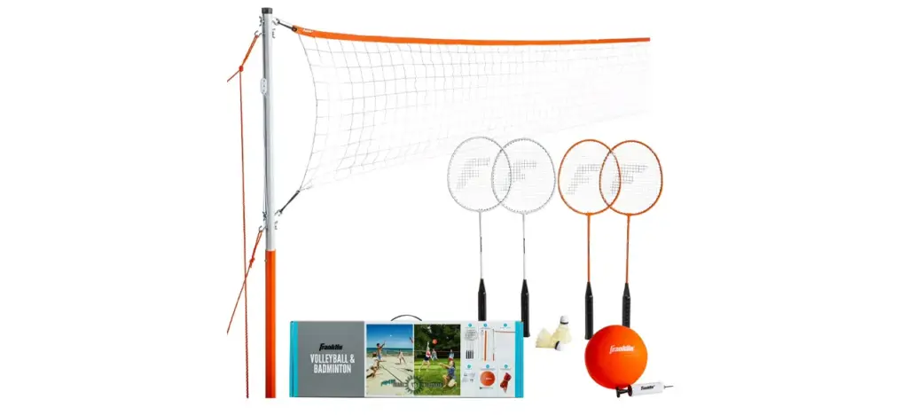 Franklin Sports Volleyball + Badminton Net Sets - Full Set - Starter