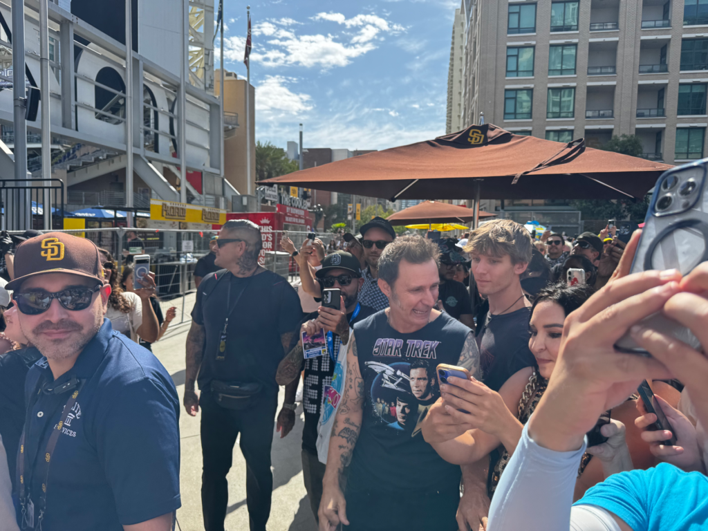 Green Day bassist Mike Dirnt walked out to greet the...
