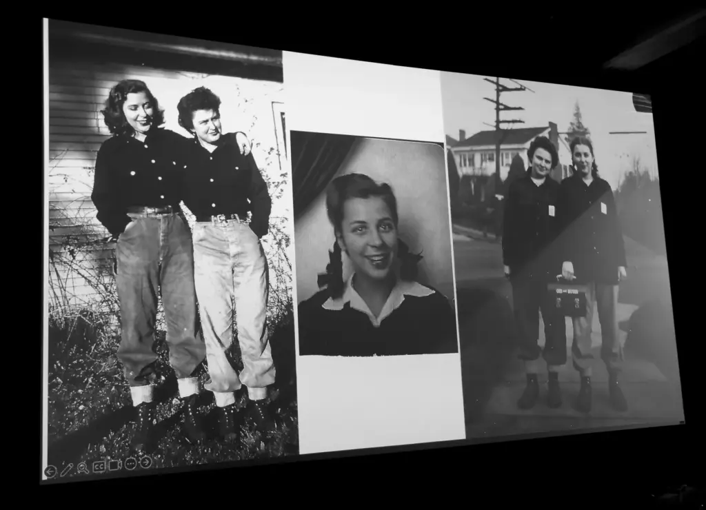 Rosie the Riveter Jeanne Gibson, 99, speaks at the the...