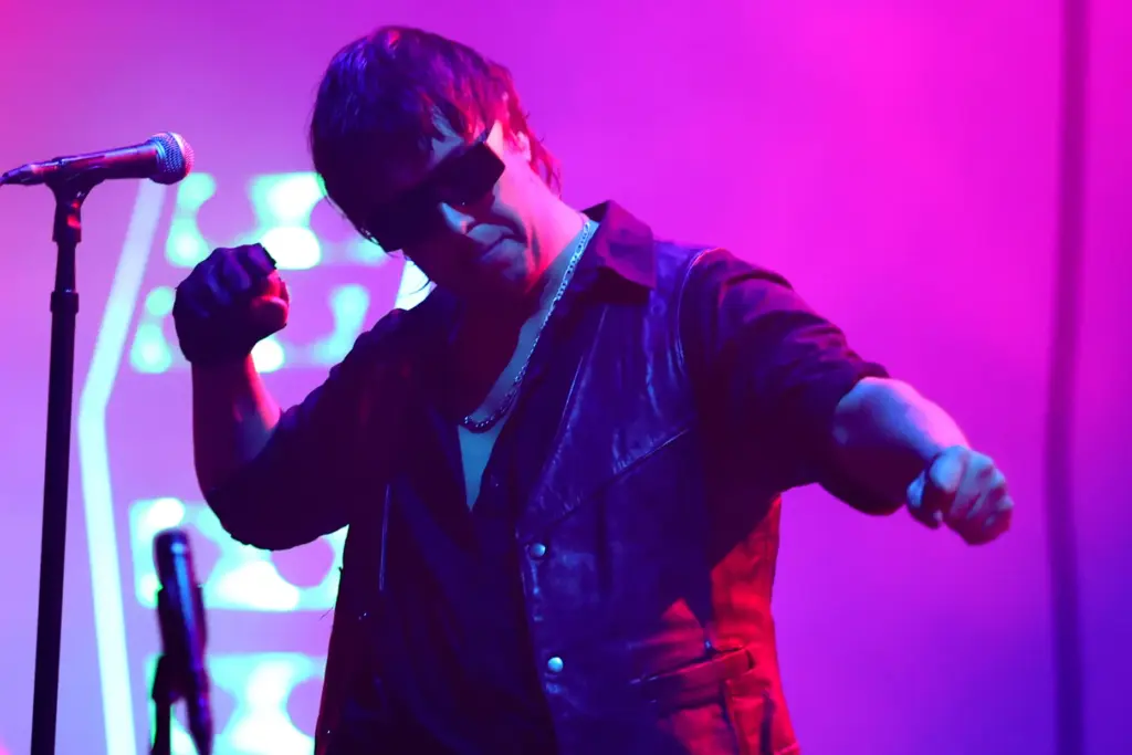 The Strokes lead singer Julian Casablancas performs on the Lands...