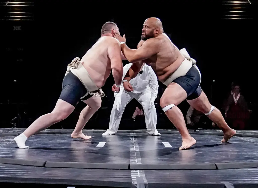 Egypt’s Abdelrahman “Sandstorm” Shalan, right, competes against Russia’s Soslan âBig...