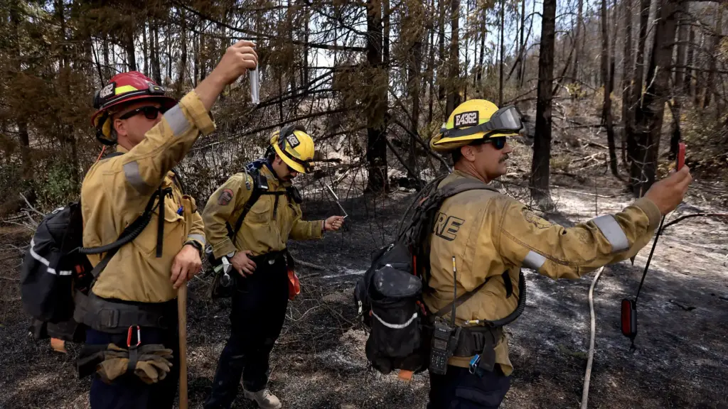 Cal Fireâs Fresno King Unit firefighters Louis Zervoudakis, Brandon Weiler...