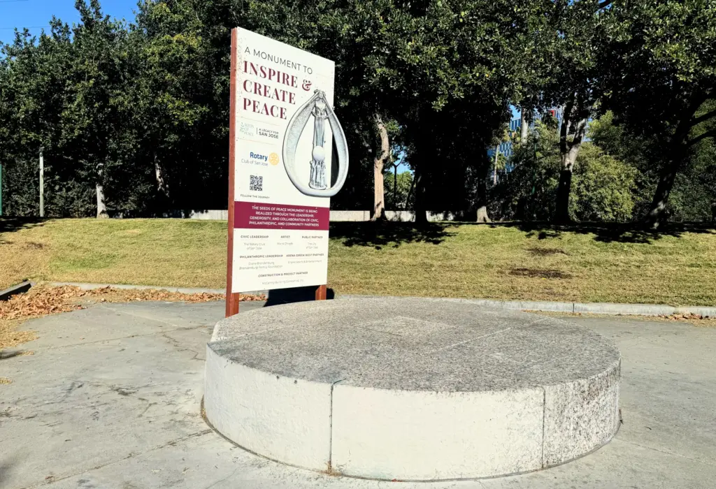 The site where the Seeds of Peace monument will be...