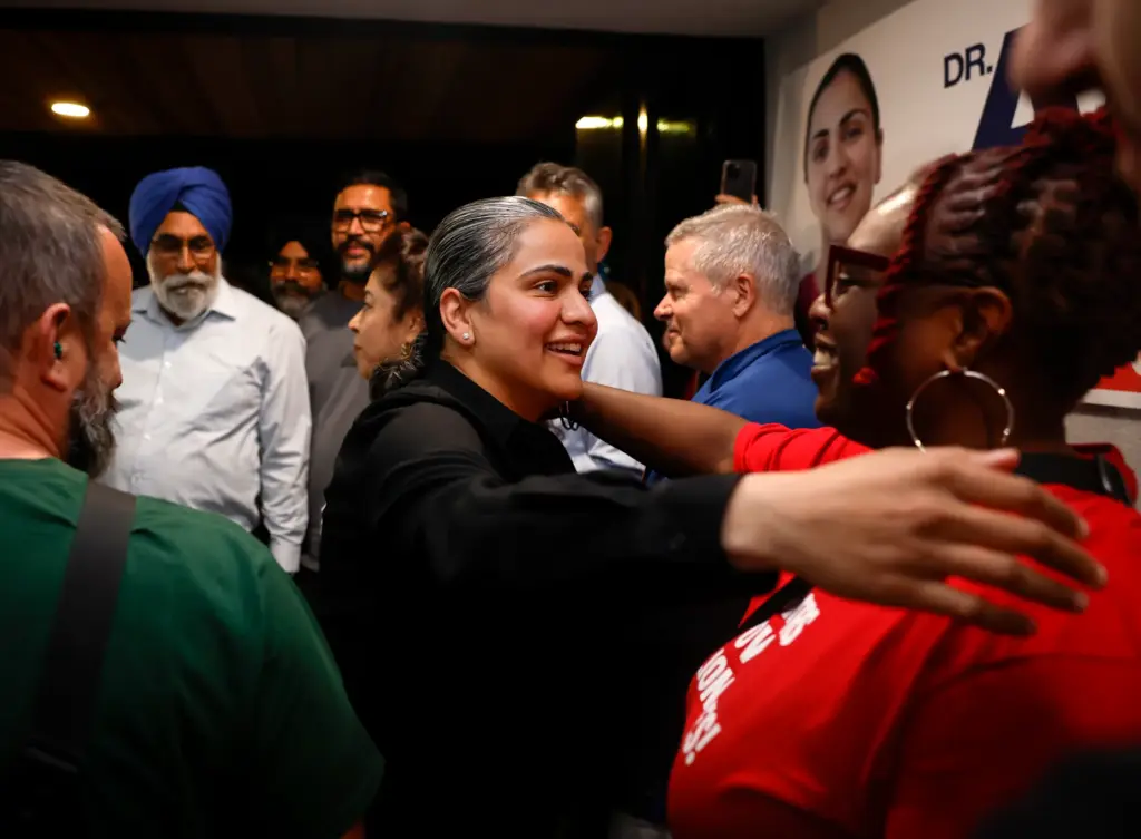 State Sen. Aisha Wahab, a Democratic candidate for Congress in...