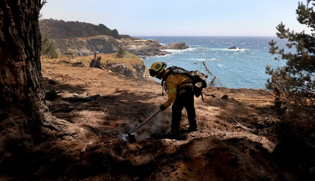 Jada Casttello with Cal Fireâs Santa Clara Unit, mops up...