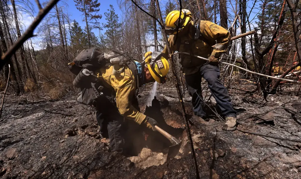 Cal Fireâs Fresno Kings Unit firefighters Brandon Weiler and Joseph...
