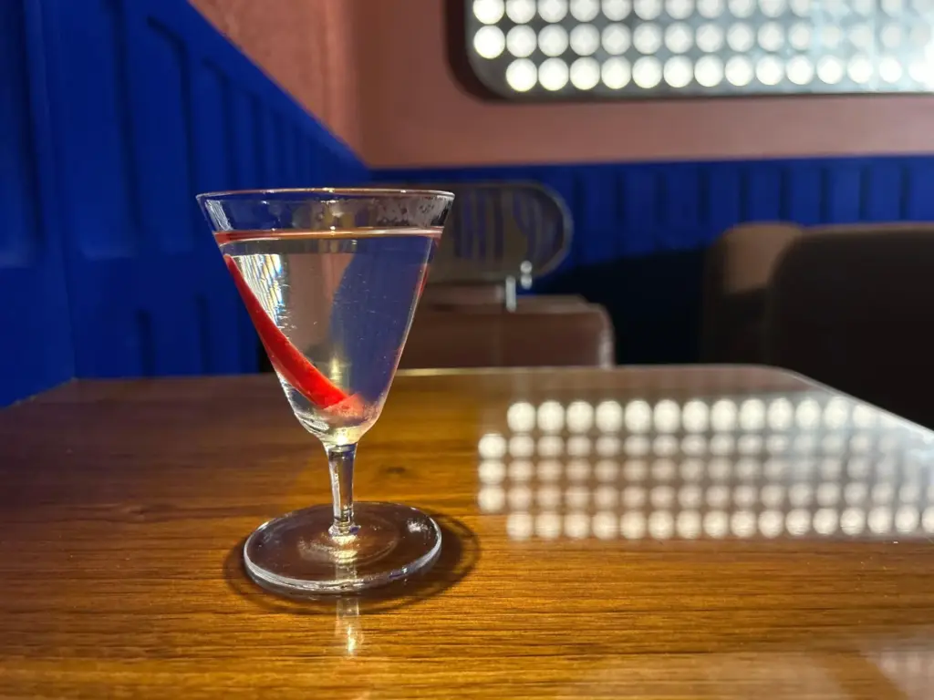 A spicy cocktail called Late Night, made with a brine...