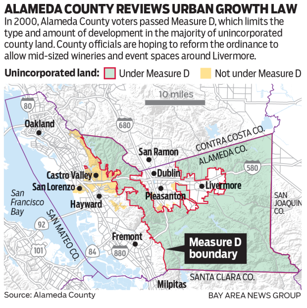 Map of Measure D boundary in Alameda County