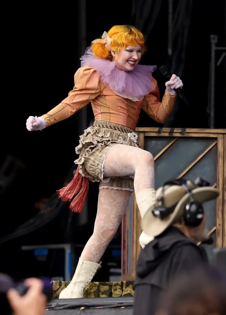 Haute & Freddy perform on the Lands End Stage during...