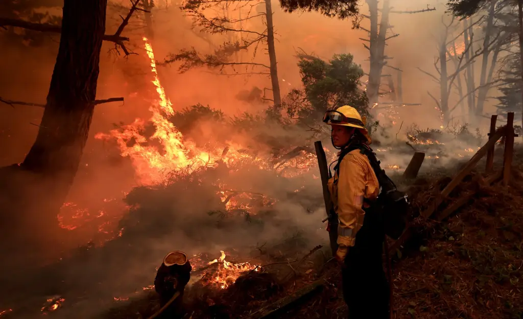 Shelby Buchmann with the Graton Fire Protection District monitors the...