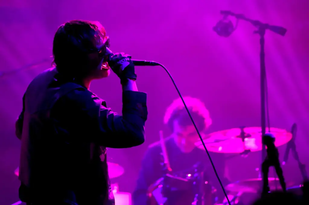 The Strokes lead singer Julian Casablancas performs on the Lands...