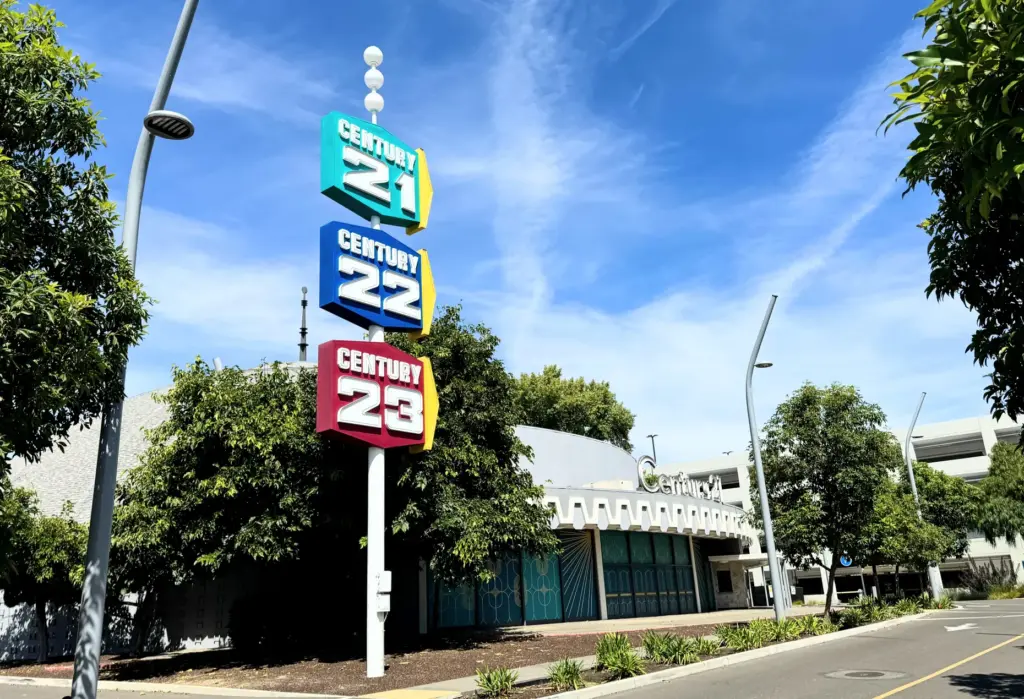 Part of the original marquee sign for the Century 21,...