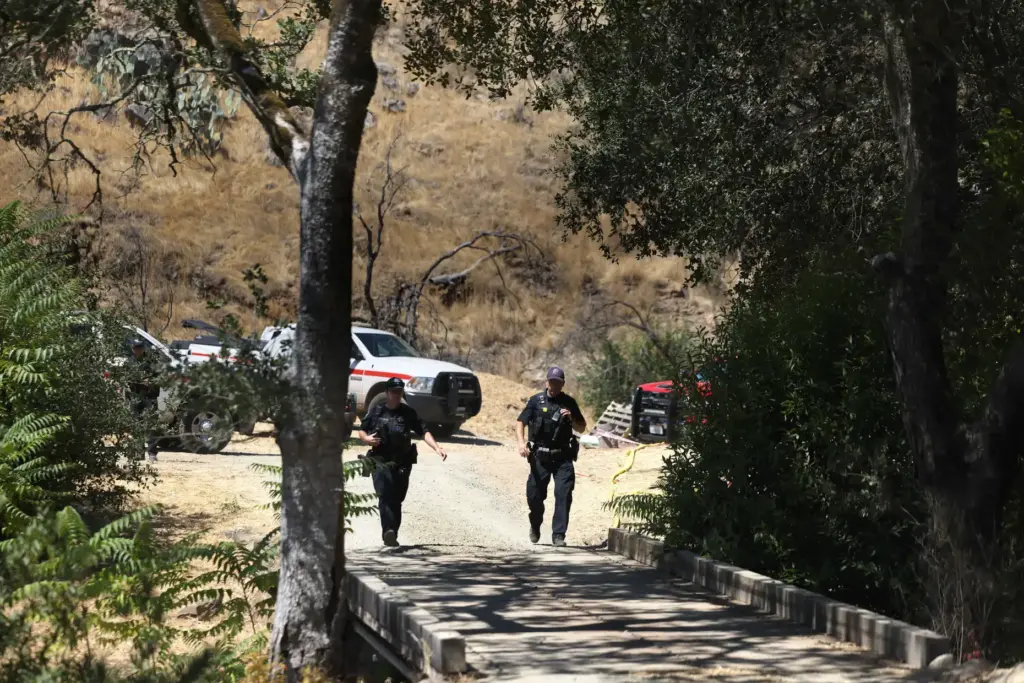 Cal Fire personnel investigate the cause of the Pickett Fire...
