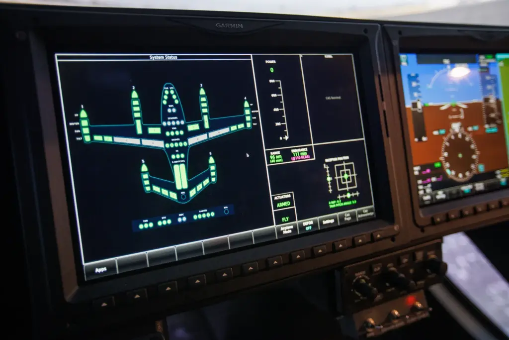 Joby Aviation's electric air taxi mobile simulatorÂ is seen during a...