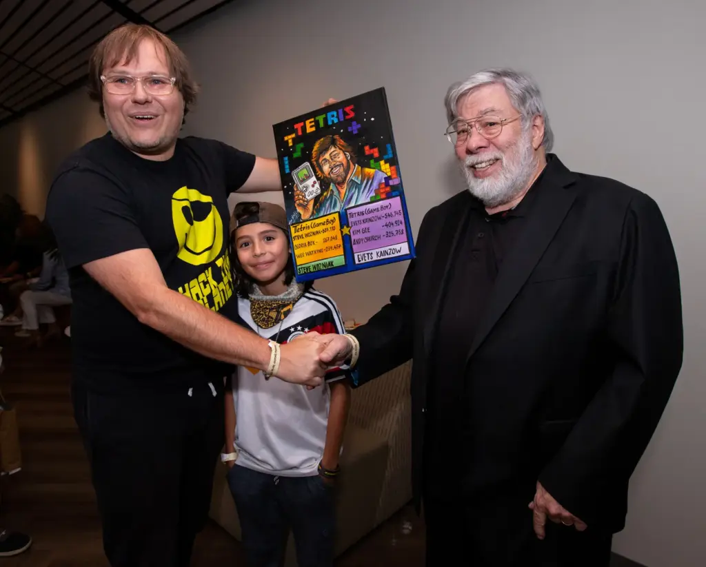 Steve Wozniak, a pioneer of the personal computing revolution, right,...