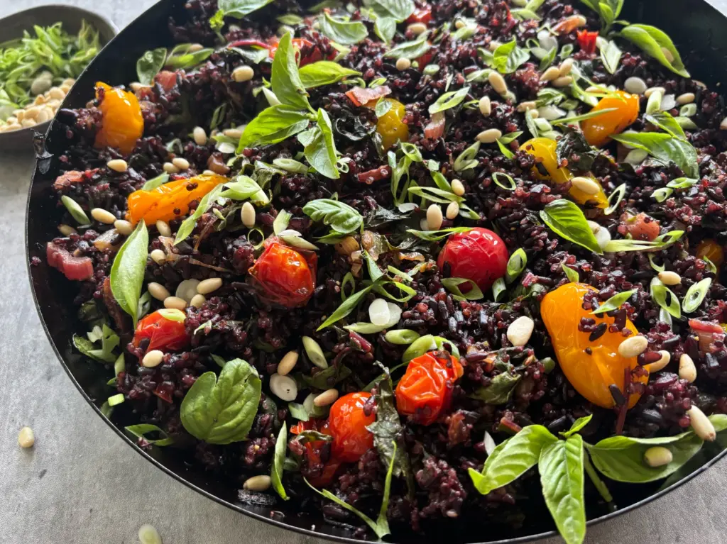 In this summery dish, the emperorâs rice is combined with...