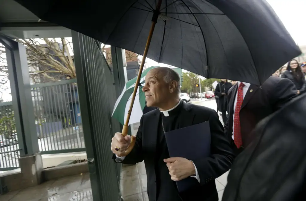 Salvatore Cordileone, the Roman Catholic archbishop of San Francisco, walks...