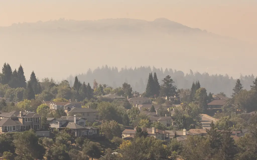 Smoke from the Woodside Fire settled in over Santa Rosa,...