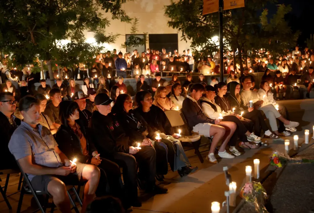 Hundreds attend a vigil for seniors Dominic Ferrari, and Caden...