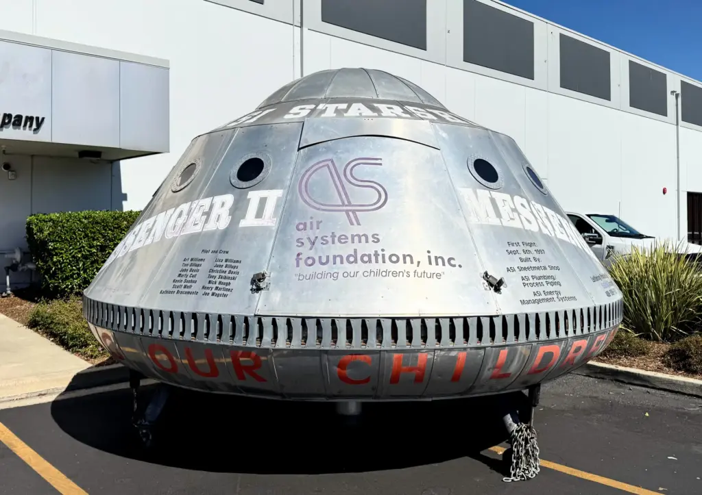 The Messenger II, a sheet-metal spaceship created in 1997 by...