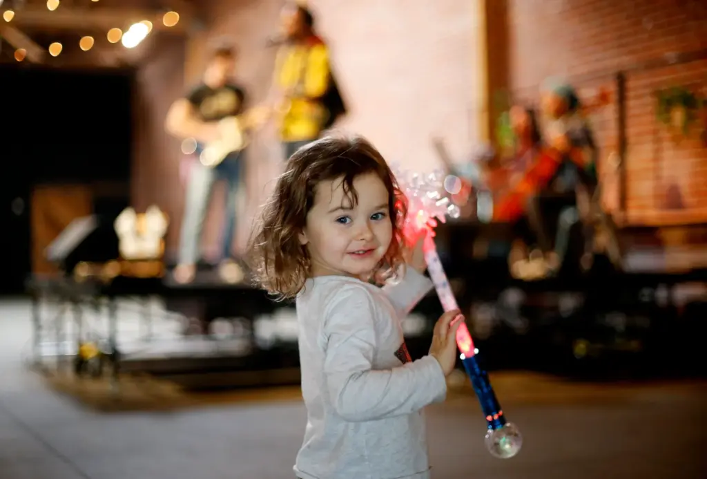 Kensey Hines,4, dances to Sine Wave on stage at the...