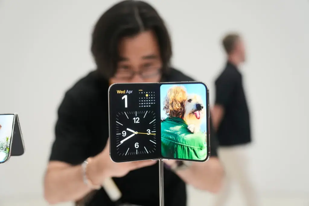The iPhone Duo is displayed on Wednesday, Sept. 9, 2026,...