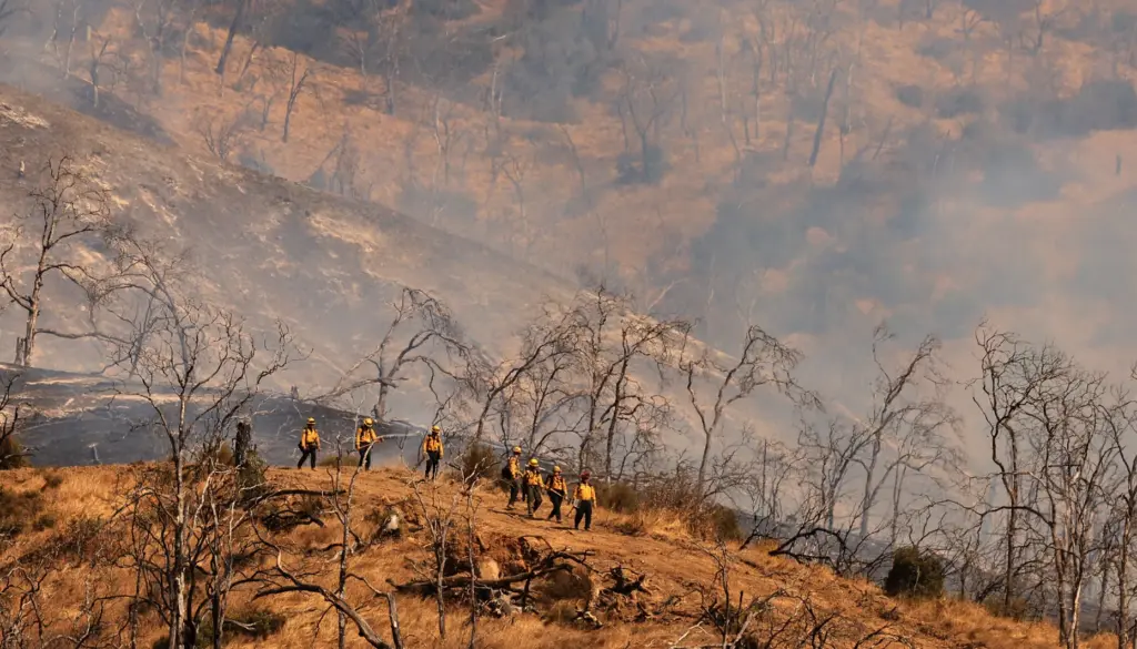 The Boggs Mountain Helitack crew finishes up at the Steele...