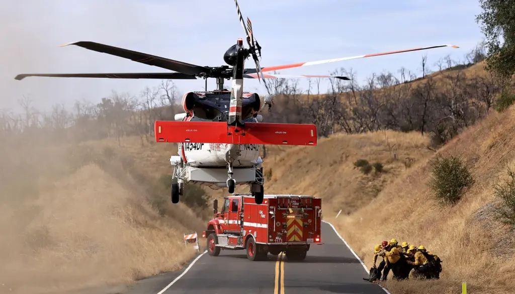 Cal Fireâs Boggs Mountain Helitack lands in the middle of...