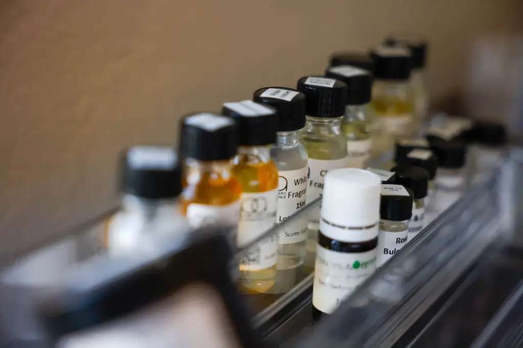 Bottles of perfume Summer Van Tasselâs home in San Jose,...