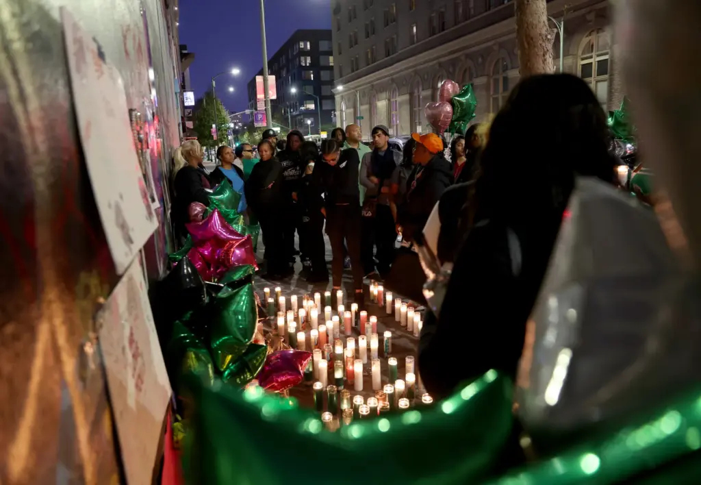 Family and friends hold a vigil for Mackayla âKashâ Paige...
