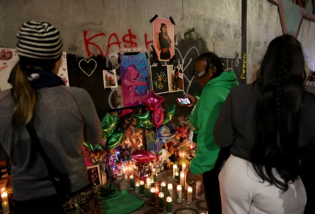 Family and friends hold a vigil for Mackayla âKashâ Paige...